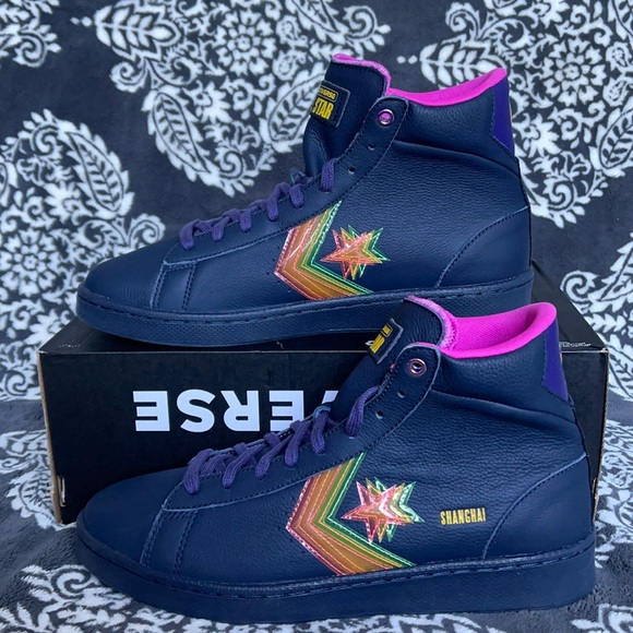 Converse Pro Leather Hi Obsidian/Hyper Magenta MEN`S - Picture 2 of 16